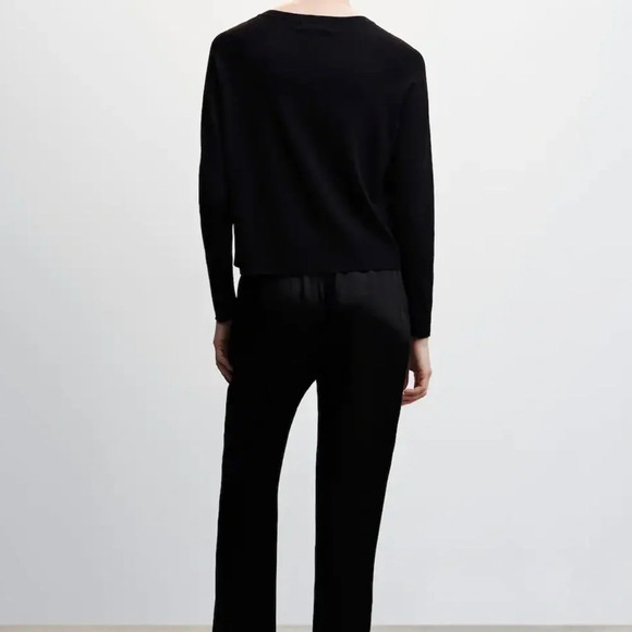 Mango MNG Womens Cropped Satin Pull On Elastic Waist Pants Size L NWOT - Picture 4 of 11